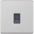 Selectric 5M-Plus Screwless Satin Chrome 1 Gang RJ45 Data Socket with Grey Insert