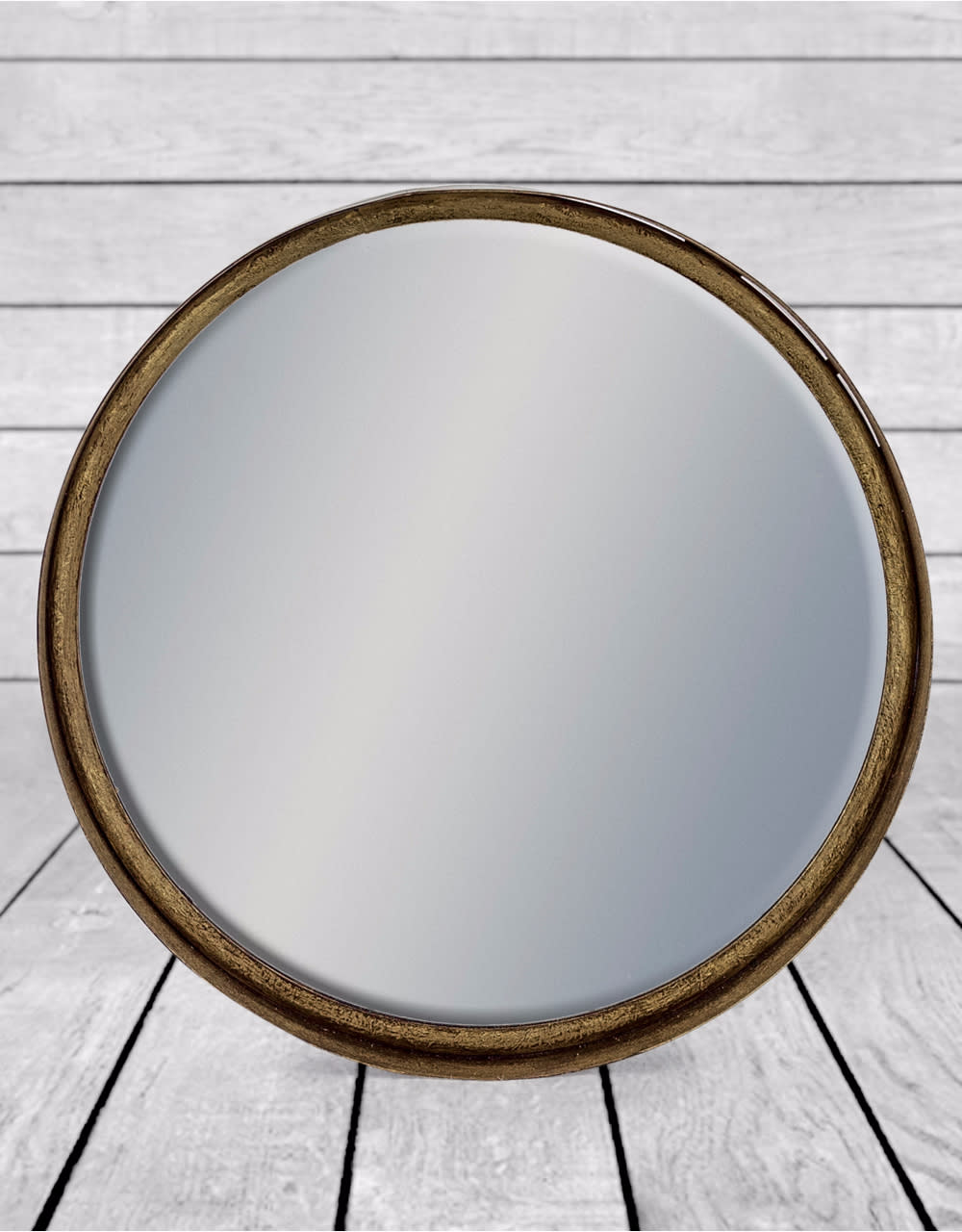 Black and Bronze Deep Framed Cylinder Mirror 31cm - EM113