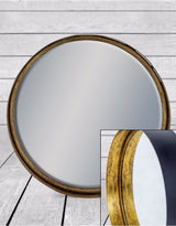 Black and Bronze Deep Framed Cylinder Mirror 31cm - EM113