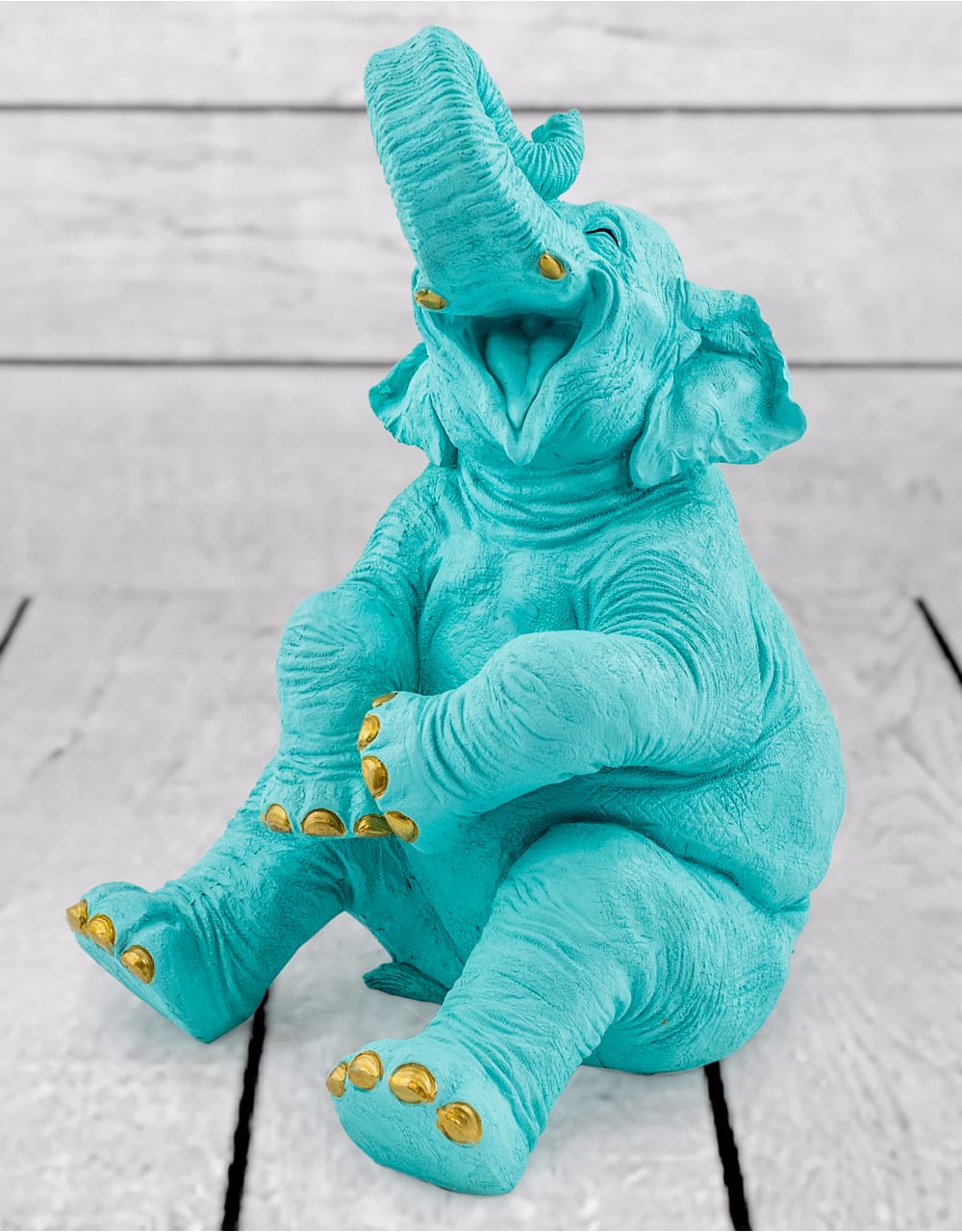 Pale Blue with Gold Details Laughing Elephant - FL53