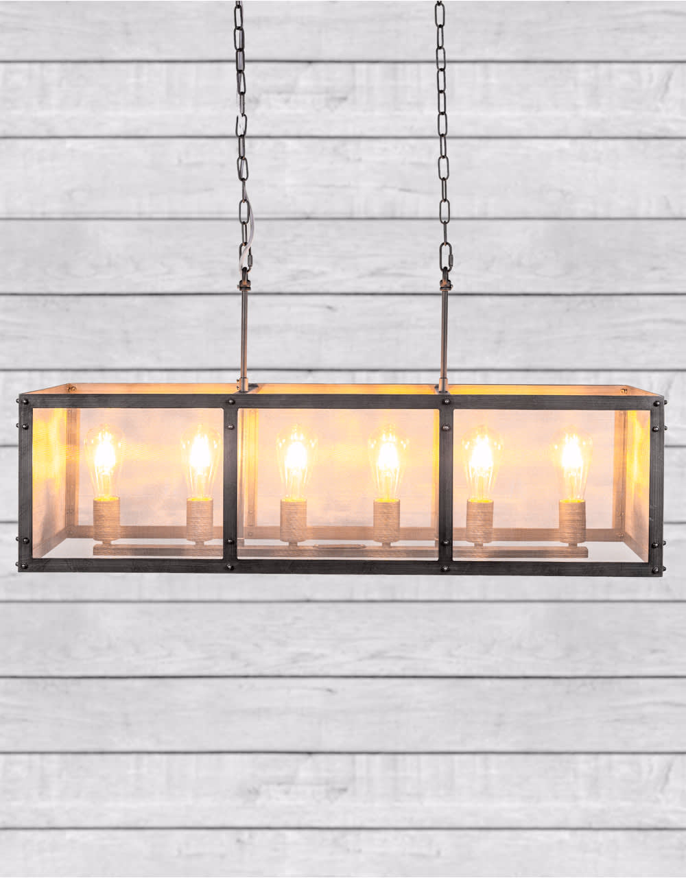 Rectangular Industrial Iron Chandelier - CH269