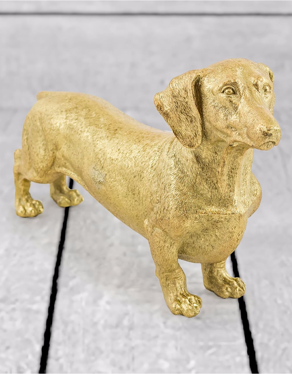 Gold Dachshund Hound Figure - SM80