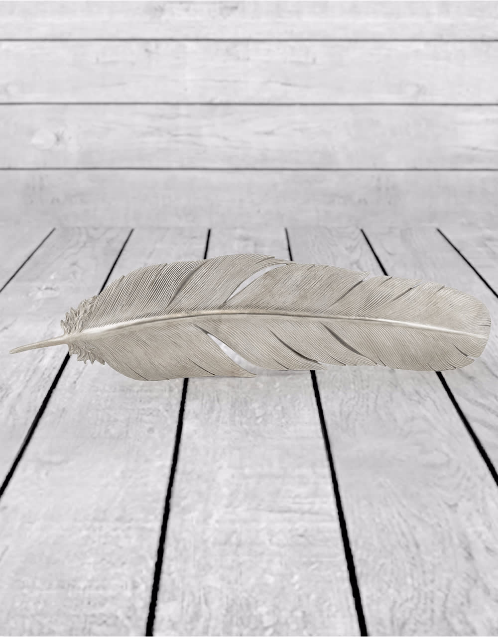 Large Silver Feather Wall Decor - SM83