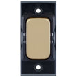 Selectric GRID360 Satin Brass 10A 1 Way Switch Module with Black Insert