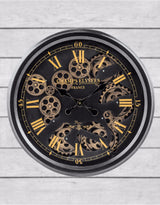 Black and Gold Medium Moving Gears Clock - ET316
