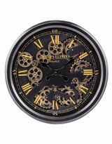 Black and Gold Medium Moving Gears Clock - ET316