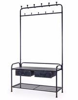 Black Metal "Verne" Coat Rack Bench - VRN4