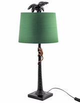 Palm Tree with Climbing Monkey Table Lamp with Green Shade - TL76