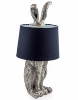 Antique Silver Rabbit Ears Lamp with Black Shade - TL78