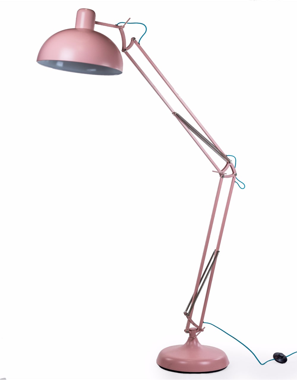 Matt Pink Extra Large Classic Desk Style Floor Lamp (Blue Flex) - CL144