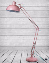 Matt Pink Extra Large Classic Desk Style Floor Lamp (Blue Flex) - CL144