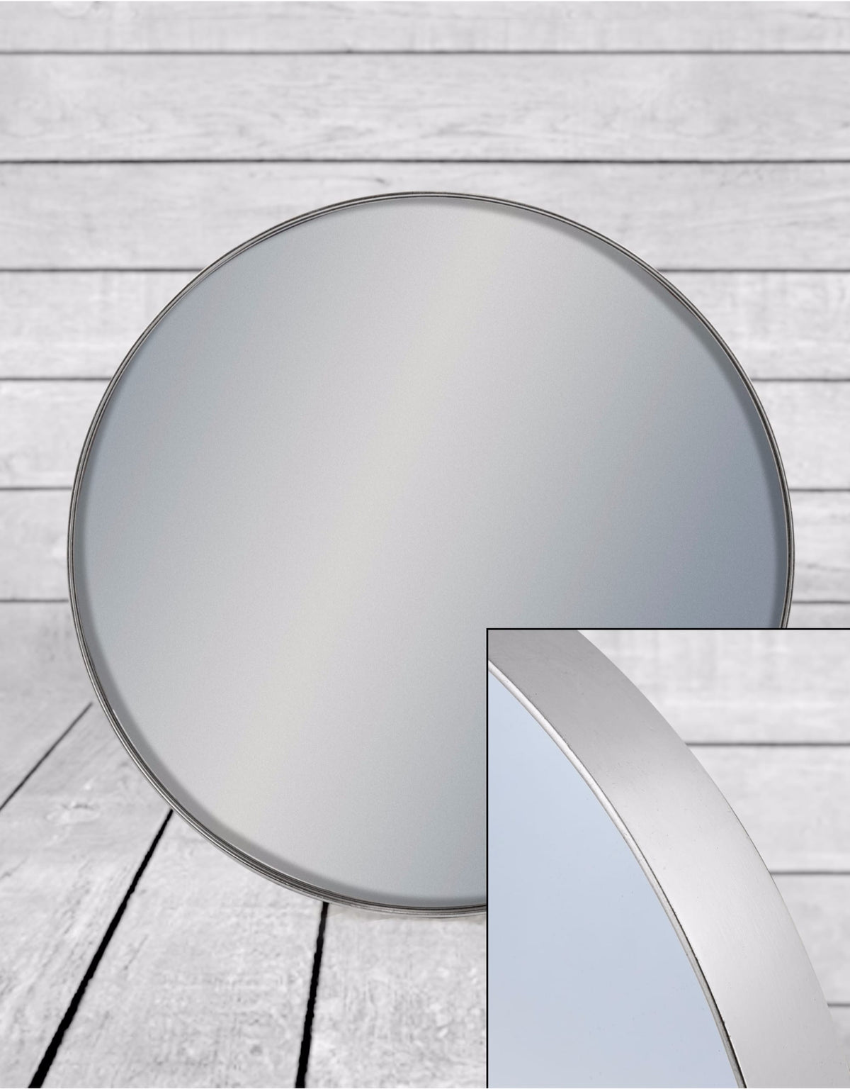 Medium Round Silver Framed Arden Wall Mirror - M383