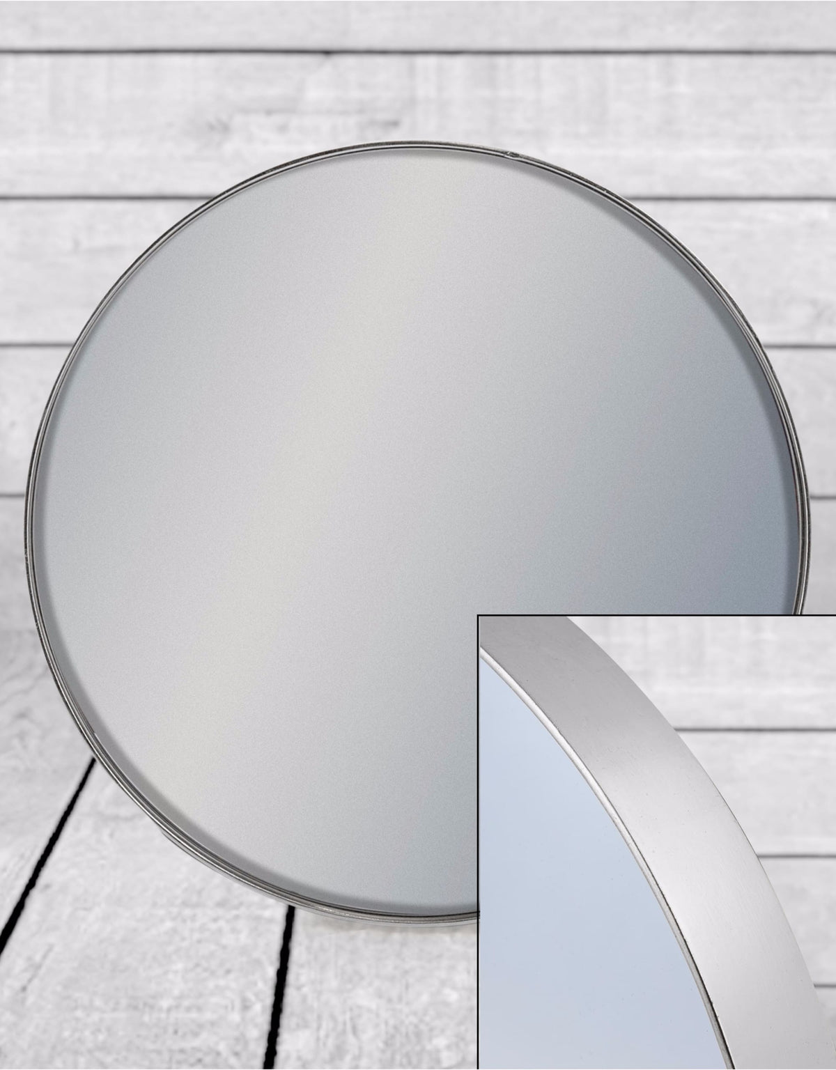 Small Round Silver Framed Arden Wall Mirror - M384