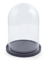 Small Glass Dome/Cloche on Black Wooden Base - GW58