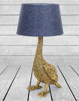 Antique Gold Goose Table Lamp with Grey Shade - TL85