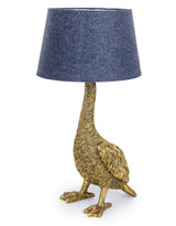 Antique Gold Goose Table Lamp with Grey Shade - TL85
