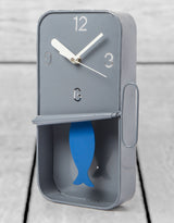 Grey Metal Sardine Tin Pendulum Wall Clock - HKL11