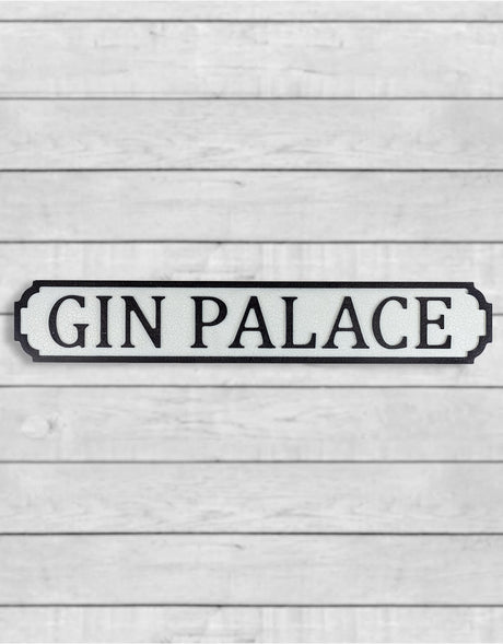 Antiqued Wooden "Gin Palace" Road Sign - RS62