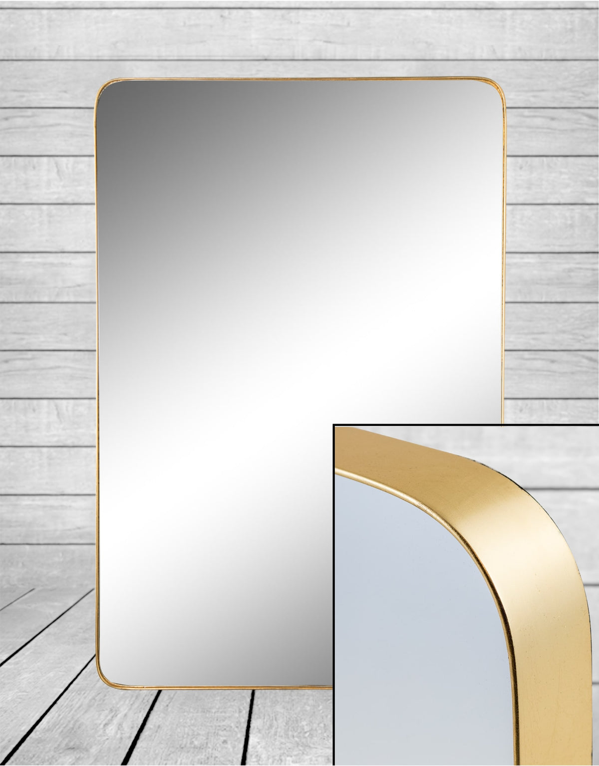 Large Rectangular Gold Framed Arden Wall Mirror - M388