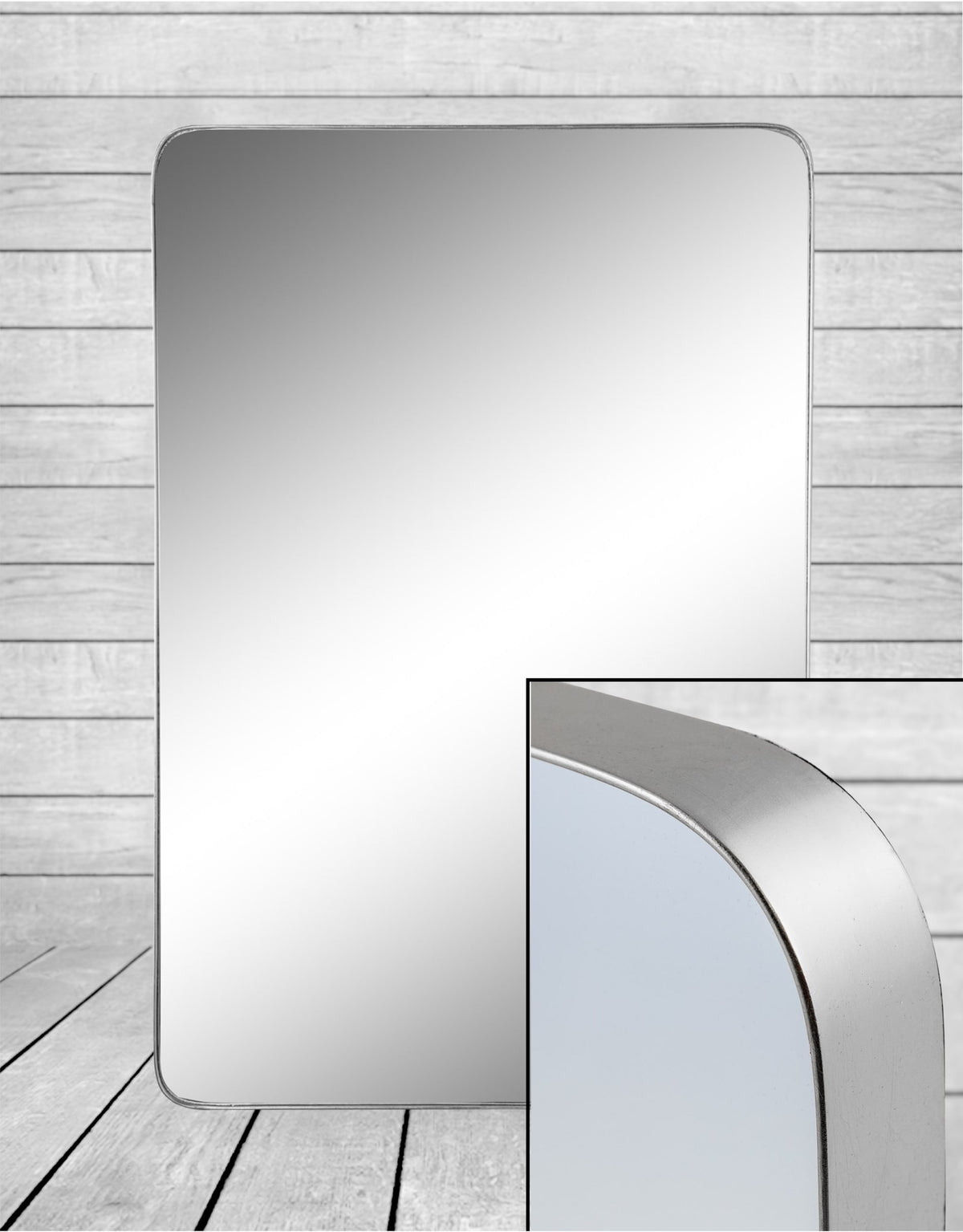 Large Rectangular Silver Framed Arden Wall Mirror - M389
