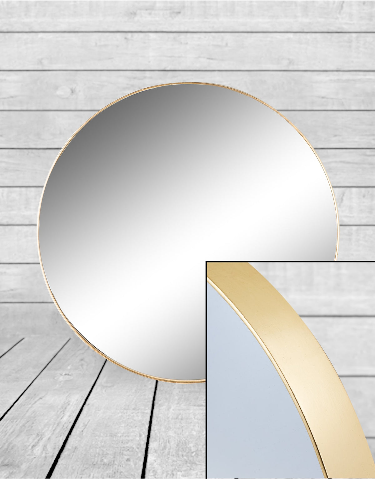Large Round Gold Framed Arden Wall Mirror - M390