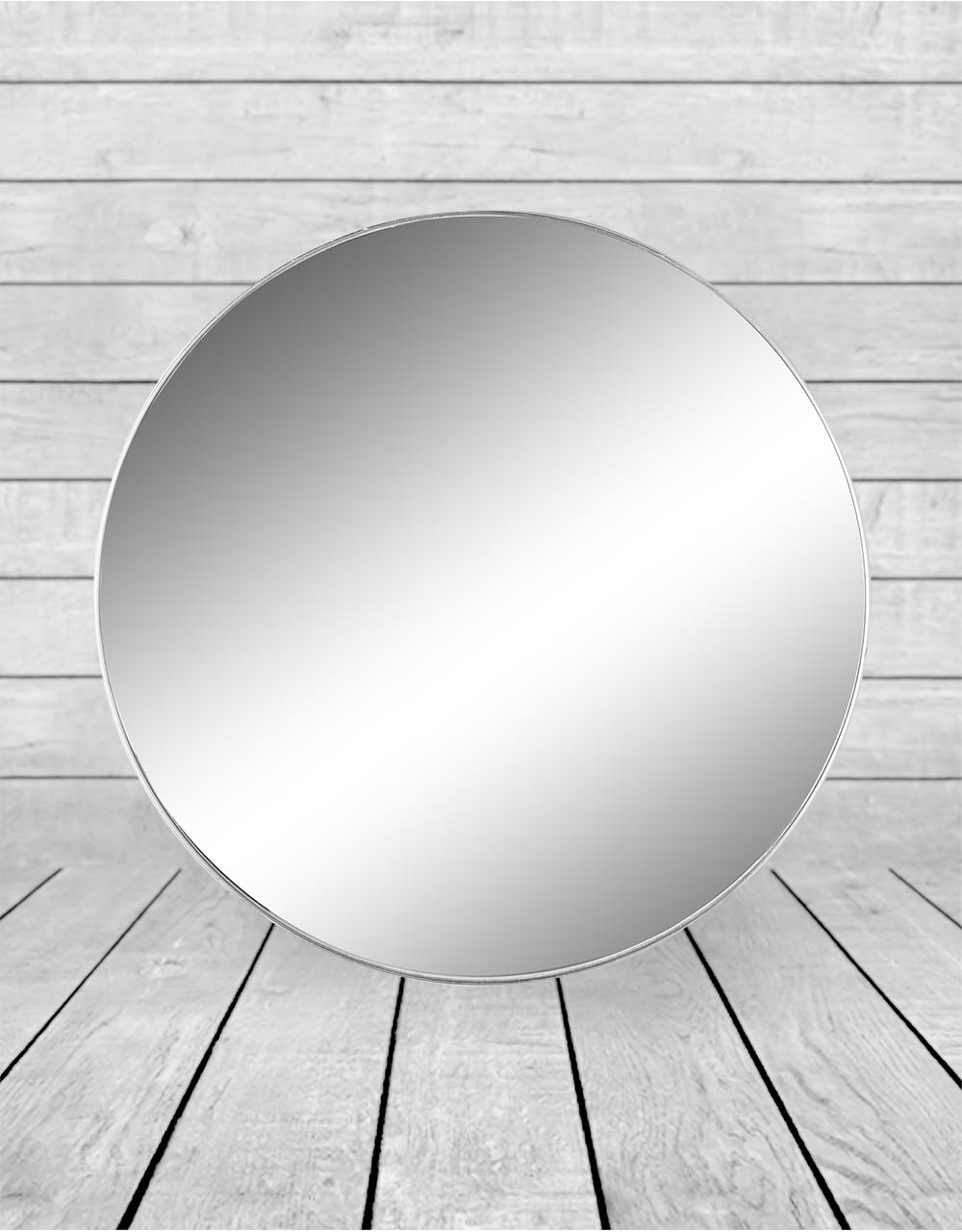 Large Round Silver Framed Arden Wall Mirror - M391
