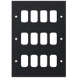 Selectric 5M GRID360 Matt Black 12 Gang Faceplate