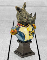 Small Gentry Rhino Bust on Square Base - BD147