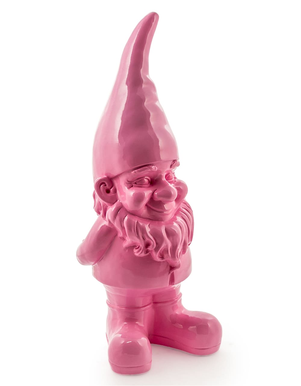 Large Bright Pink Standing Gnome Figure - FL116