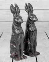 Pair of Small Rustic Rabbit Figures (1 PAIR PER CARTON) - NBR23