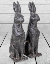 Pair of Large Rustic Rabbit Figures (1 PAIR PER CARTON) - NBR24