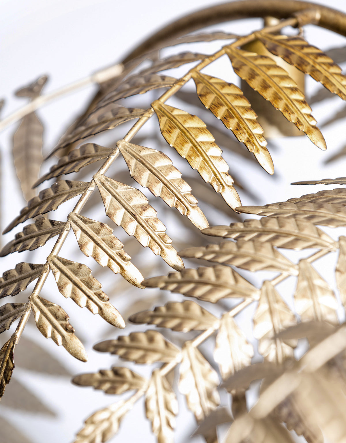 Antique Gold Palm Leaf Floor Lamp - CH282