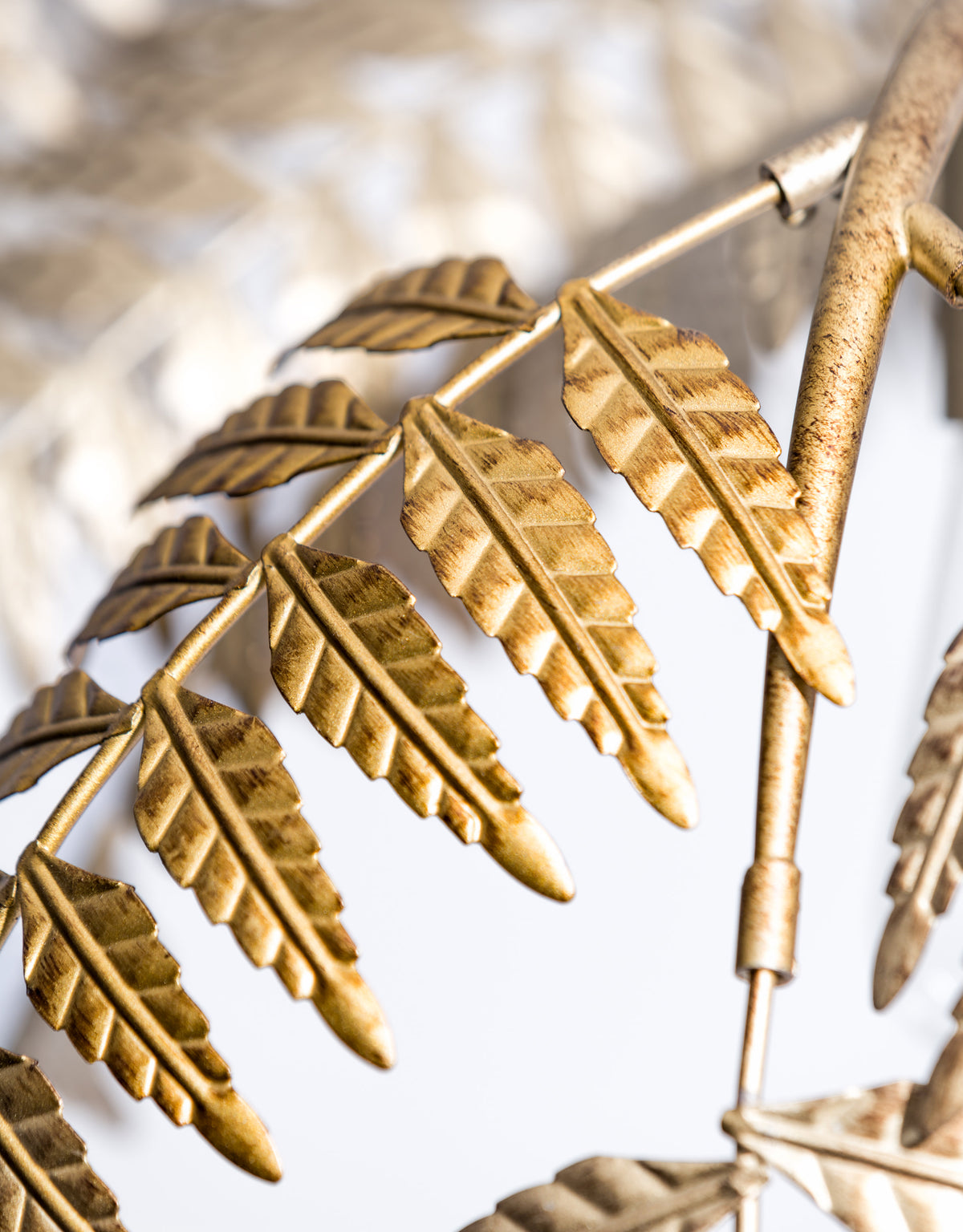 Antique Gold Palm Leaf Floor Lamp - CH282