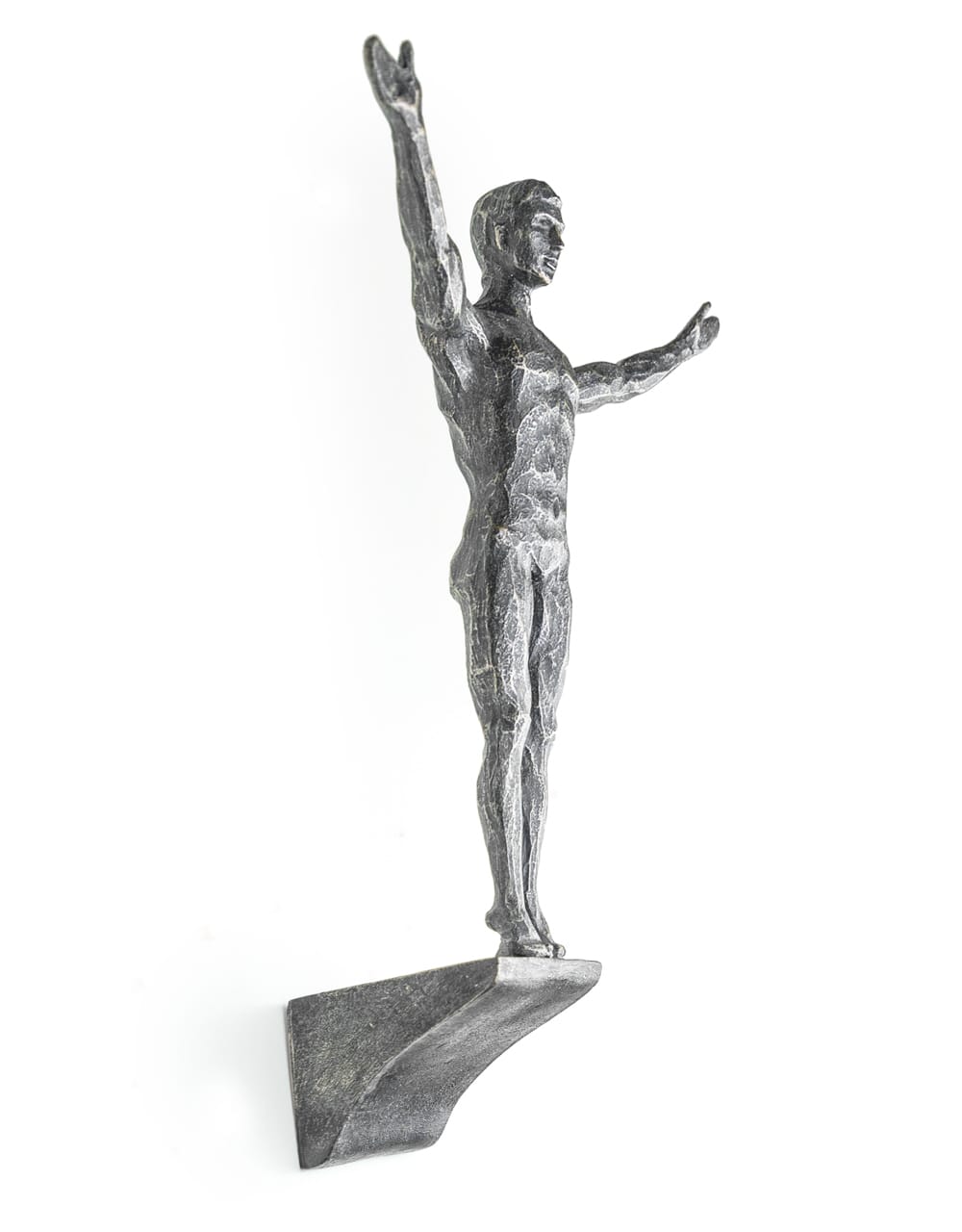 Set of 3 Antique Silver Rock Climbing Men Wall Figures - CRT16