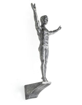 Set of 3 Antique Silver Rock Climbing Men Wall Figures - CRT16