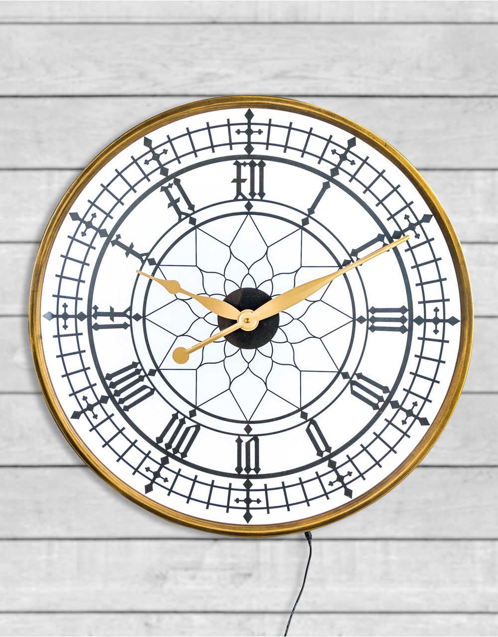 Large Gold Framed Backlit Wall Clock - FCM1