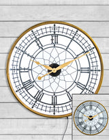 Large Gold Framed Backlit Wall Clock - FCM1