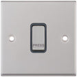 Selectric 7M-Pro Satin Chrome 1 Gang 10A Push to Make Switch with Grey Insert