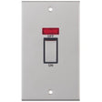 Selectric 5M Satin Chrome 2 Gang 45A DP Switch with Neon and Black Insert
