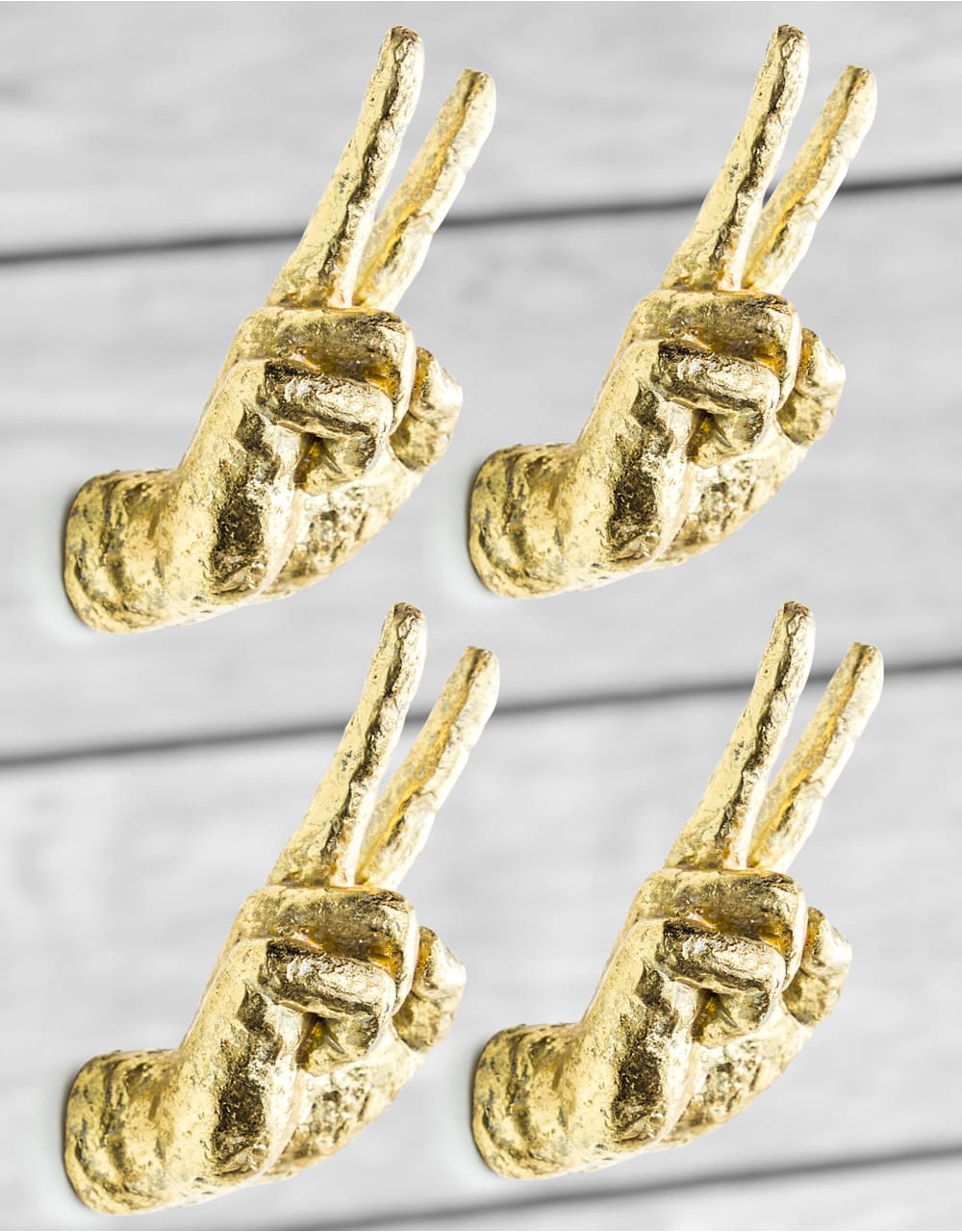 Gold Set of 4 Peace Wall Hands - TPR21