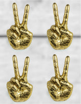 Gold Set of 4 Peace Wall Hands - TPR21