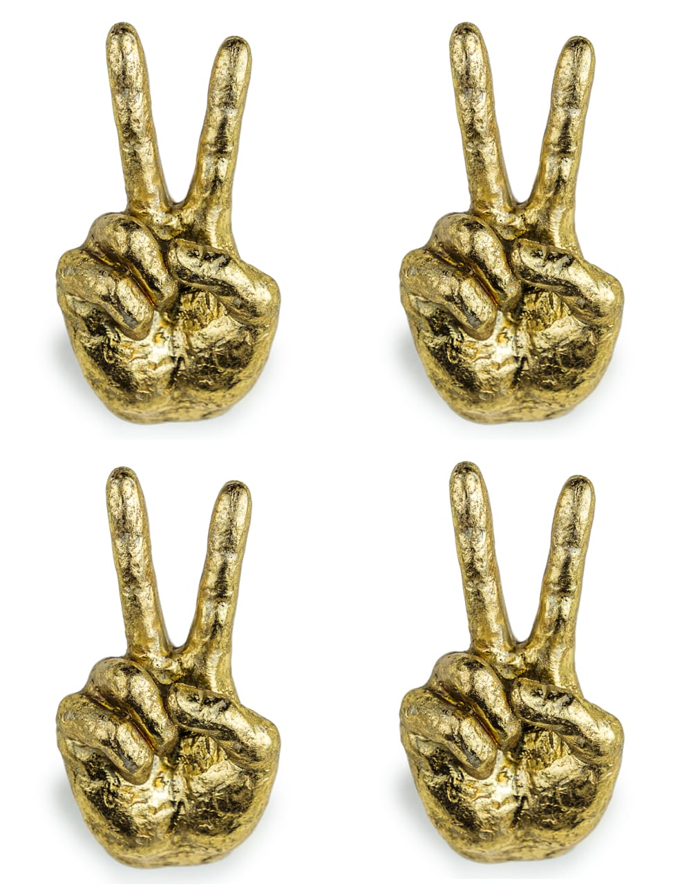 Gold Set of 4 Peace Wall Hands - TPR21