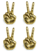 Gold Set of 4 Peace Wall Hands - TPR21