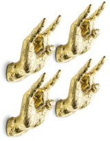 Gold Set of 4 Rock On Wall Hands - TPR22
