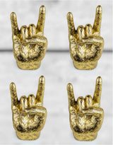 Gold Set of 4 Rock On Wall Hands - TPR22