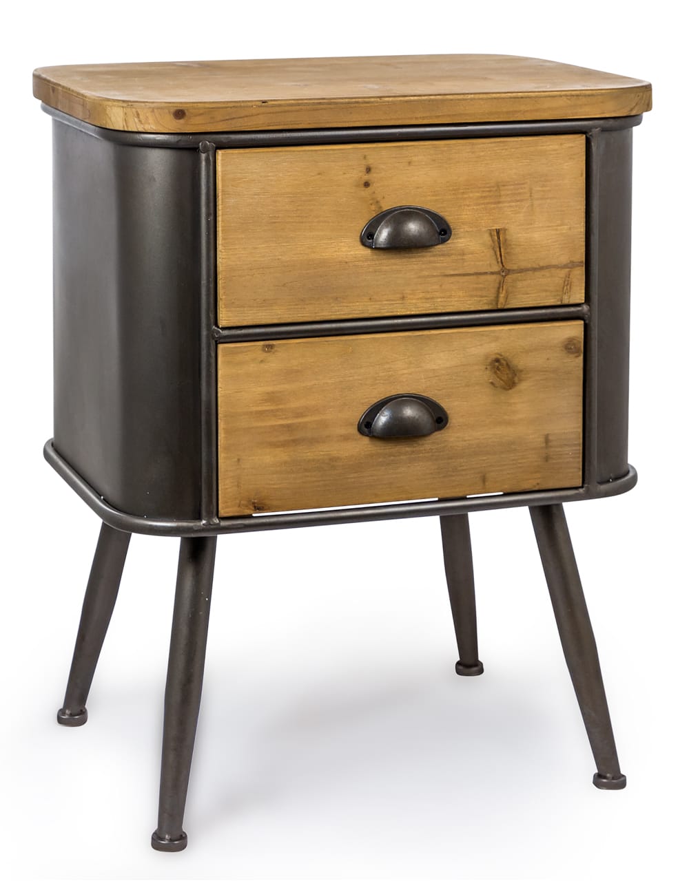 Shoreditch Metal and Wood 2 Drawer Cabinet - DTC29