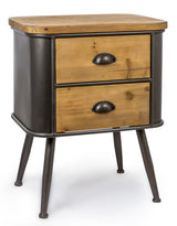 Shoreditch Metal and Wood 2 Drawer Cabinet - DTC29