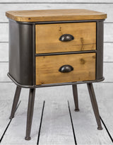Shoreditch Metal and Wood 2 Drawer Cabinet - DTC29