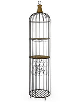 Black Metal and Wood Bar Storage Unit - HKL23