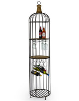 Black Metal and Wood Bar Storage Unit - HKL23